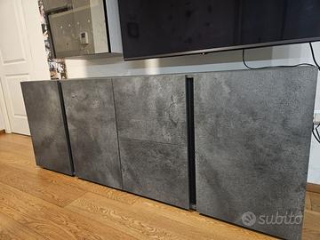 mobile moderno per soggiorno 180x70 colore grigio