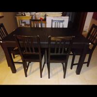 tavolo allungabile con 6 sedie