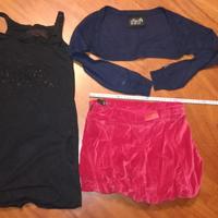 VESTITINO, GONNA,SCALDASPALLE tg 8-10 anni