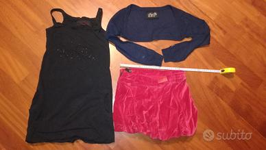 VESTITINO, GONNA,SCALDASPALLE tg 8-10 anni