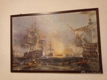 Quadro "Il Bombardamento di Algeri"Cornice Noce