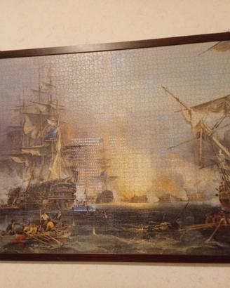 Quadro "Il Bombardamento di Algeri"Cornice Noce