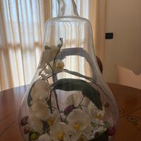 Centrotavola in vetro decoro fiori