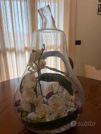 Centrotavola in vetro decoro fiori