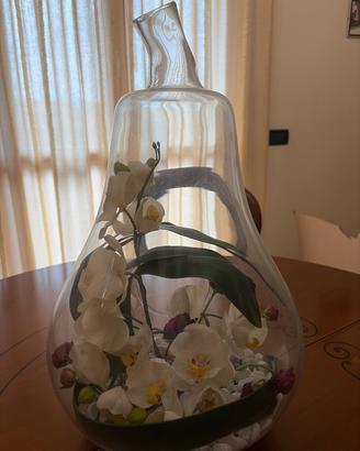 Centrotavola in vetro decoro fiori