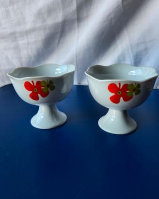 Coppia di Coppe da Gelato in Ceramica