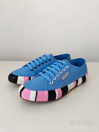 Sneakers Enzo x Superga blu azzurro rosa