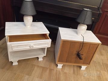 comodini con lampade