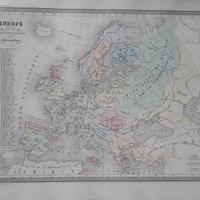 Carta geografica di metà Ottocento 