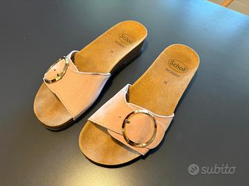 Ciabatte rosa 38 in pelle Scholl Bioprint.