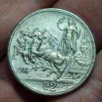 Regno d'Italia 2 Lire 1914 Quadriga Briosa VEIII 