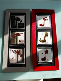 Quadri moderni stampe scarpe e fiori