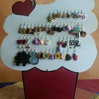 Espositore orecchini cupcake legno handmade unico