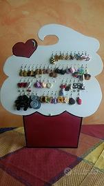 Espositore orecchini cupcake legno handmade unico