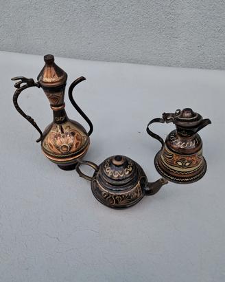 Tejere turche in rame con ricami in ceramica