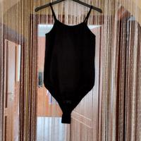 body donna nero taglia unica con spalline