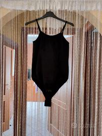 body donna nero taglia unica con spalline