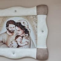 Quadro in pelle sacra famiglia