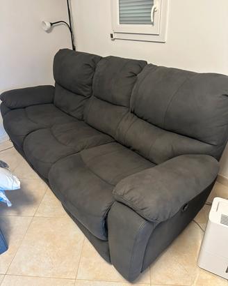 Divano 3 posti Relax elettrico antracite