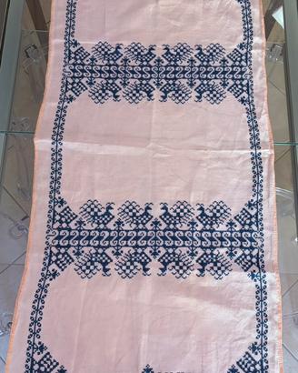 Runner vintage lino anni ‘70 rosa cipria