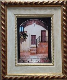 quadro olio su tela con cornice "scorcio centro st
