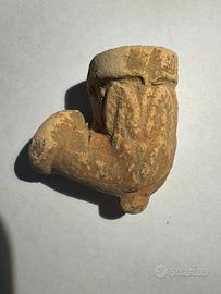 Roro fornello da pipa in terracotta del 1800.