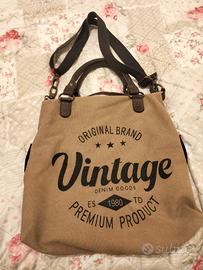 borsa in tela/pelle