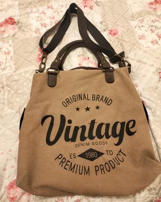 borsa in tela/pelle