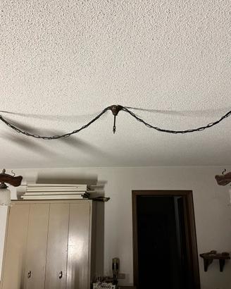 Lampadario stile rustico vintage 6 punti luce