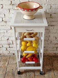 Vintage: Carrello cucina 3+1 cassetti restaurato
