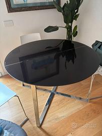 Tavolo rotondo allungabile in vetro - Calligaris