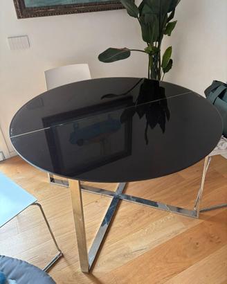 Tavolo rotondo allungabile in vetro - Calligaris