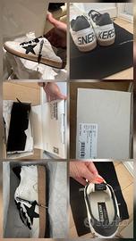 Sneakers Golden Goose bianche nere 44 nuove
