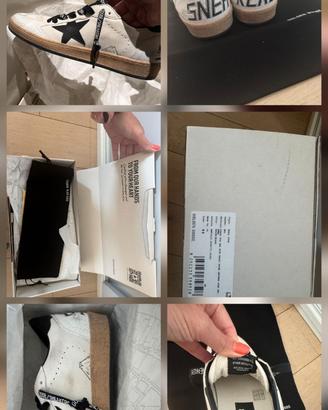 Sneakers Golden Goose bianche nere 44 nuove
