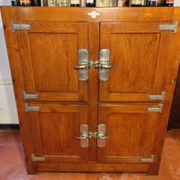 MOBILE EX-FRIGORIFERO in legno, fine '800