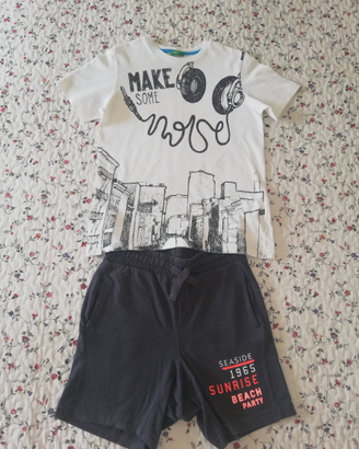 T-shirt più pantaloncini Benetton