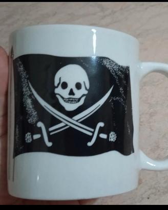 Tazza / Mug Pirata in ceramica bianca