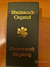 Portachiavi 3D in lucite, a laser Shamrock Crystal