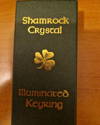 Portachiavi 3D in lucite, a laser Shamrock Crystal