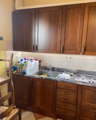 Cucina legno massello + elettrodom. + lampadario