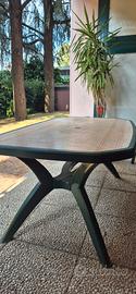 tavolo da giardino con foro ombrellonrle+6 sedie