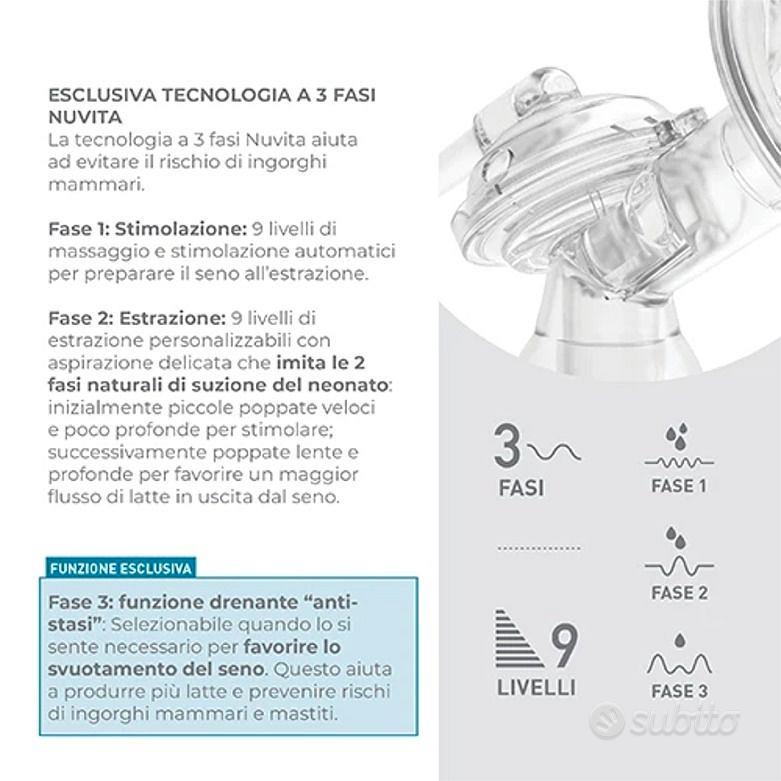 NUVITA Tiralatte elettrico a 3 fasi con coppa per il seno