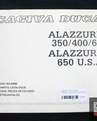 catalogo ricambi ufficiale CAGIVA ALAZZURRA 350 40