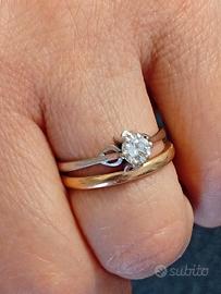 Anello solitario oro 18carti