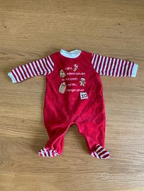 Tutina pagliaccetto  natalizio neonato 1-2 mesi