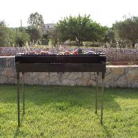 BARBECUE FERRO PESANTE 100x38cm CON DOPPIA GRIGLIA