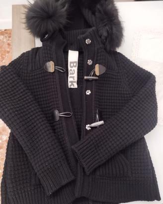 Bark giaccone originale nero pelliccia nero tg. xs