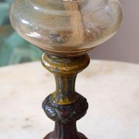 Lampada a canfino ad olio di fine 1800