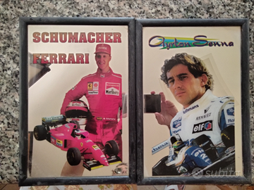 Specchio con cornice Schumacher e Senna