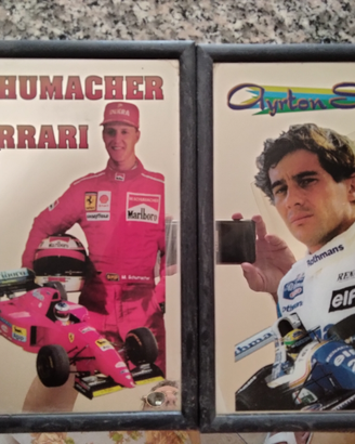 Specchio con cornice Schumacher e Senna